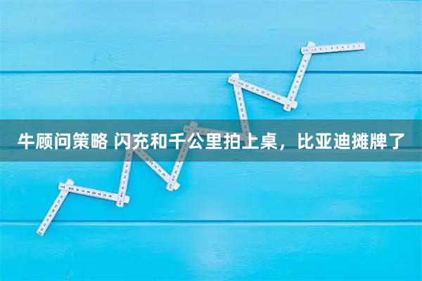 牛顾问策略 闪充和千公里拍上桌，比亚迪摊牌了