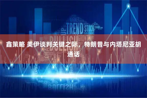 鑫策略 美伊谈判关键之际，特朗普与内塔尼亚胡通话